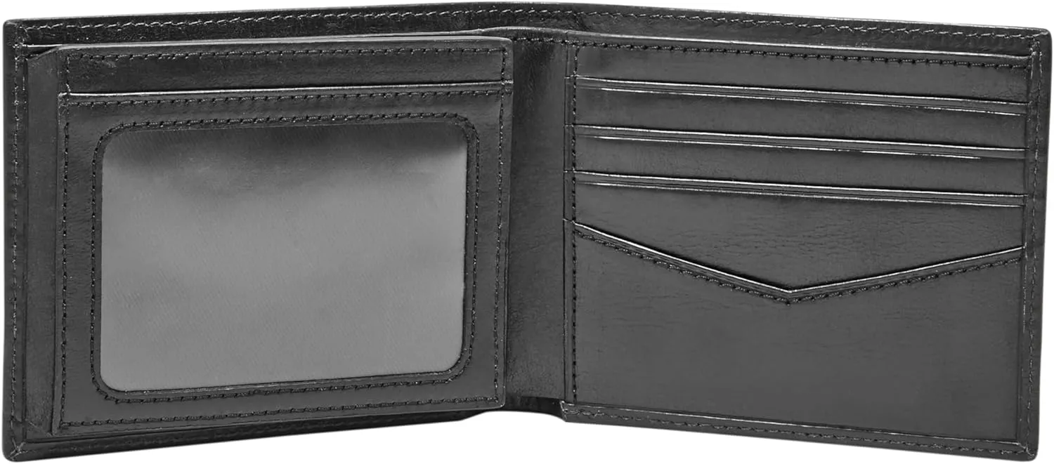 Fossil Men's Ryan Leather RFID-Blocking Bifold with Flip ID Wallet, Black, (Model: ML3729001)