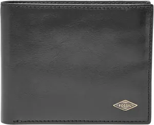 Fossil Men's Ryan Leather RFID-Blocking Bifold with Flip ID Wallet, Black, (Model: ML3729001)