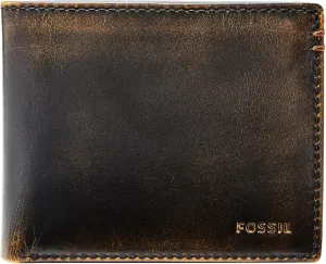 Fossil Men's Wade Leather Bifold with Flip ID Wallet, Black, (Model: ML3882001)