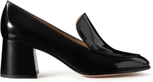 FOWT Women's Round Toe High Chunky Heel Pumps, Side V Cut Slip On Pumps for Ladies, Casual Comfy Non-Slip Office Party Dress Unisex Shoes US Size 4-16