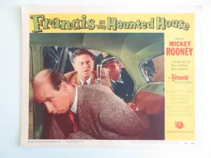 FRANCIS IN THE HAUNTED HOUSE - #2 LOBBY CARD MICKEY ROONEY VIRGINIA WELLES 1956