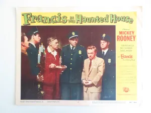 FRANCIS IN THE HAUNTED HOUSE - #4 LOBBY CARD MICKEY ROONEY VIRGINIA WELLES 1956