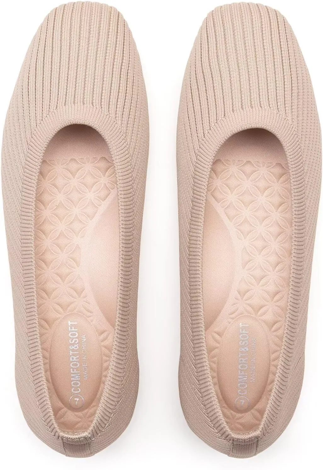 Frank Mully Women's Flats Square Toe Flats Comfortable Slip on Washable Ballet Flats Shoes for Women Dressy Work