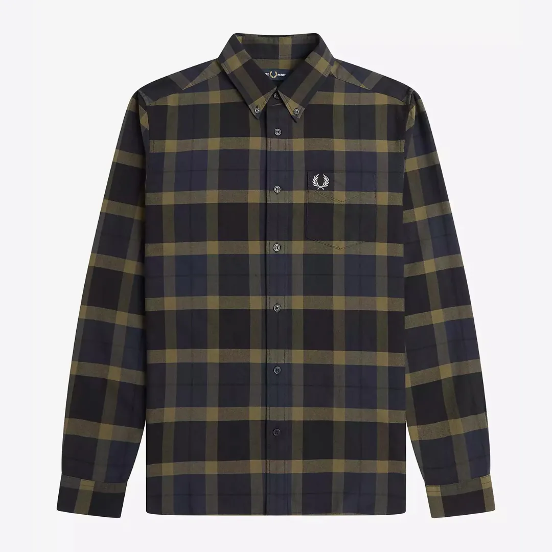 Fred Perry Tartan Shirt - Uniform Green