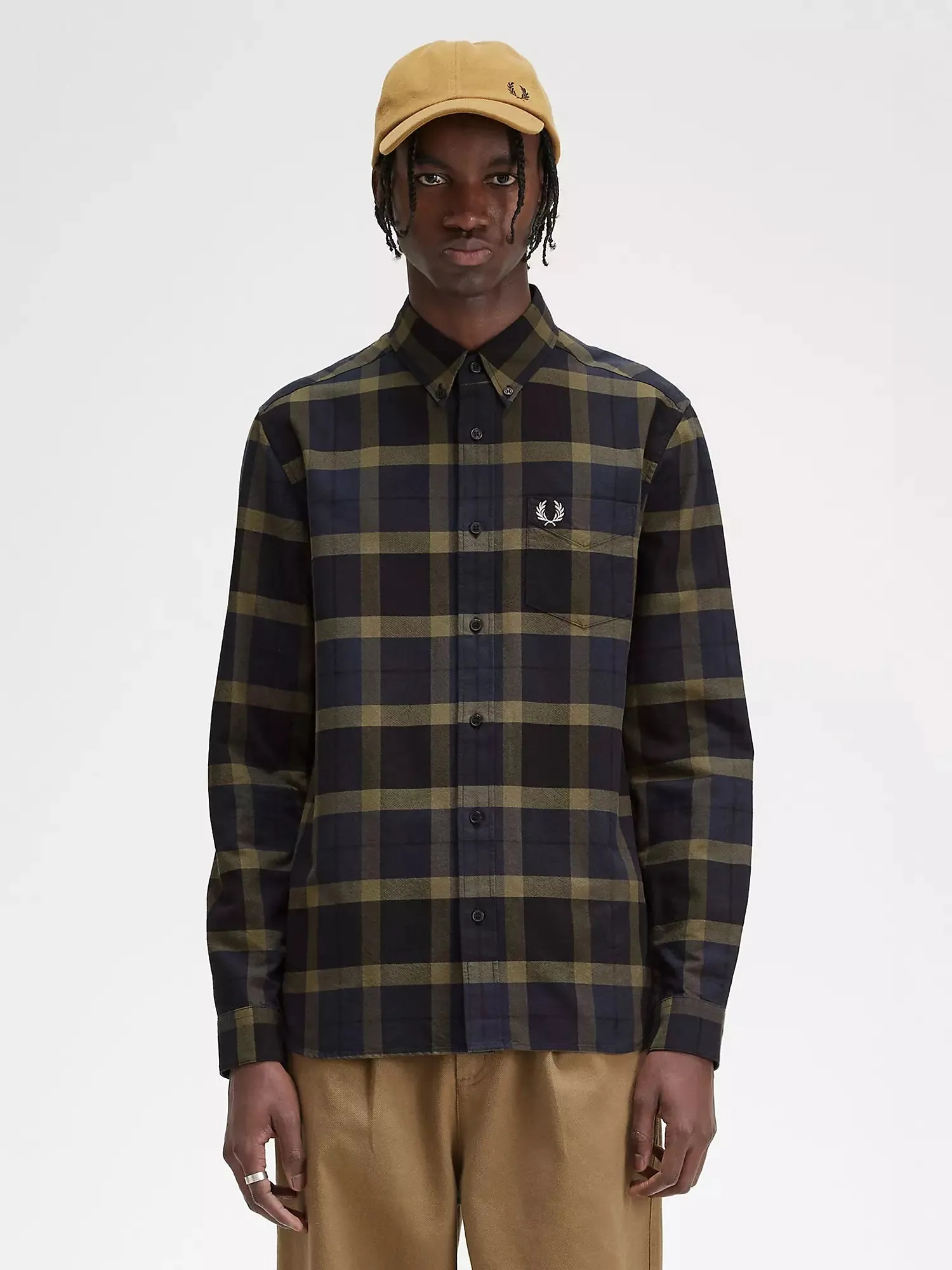 Fred Perry Tartan Shirt - Uniform Green