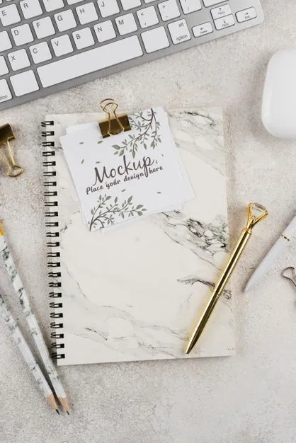 Free Flat Lay Of Elegant And Minimal Desk Psd