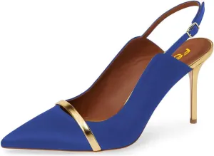 FSJ Women Classy Pointed Toe Thin High Heel Slingback Pump Office Prom Dress Shoes Size 4-15 US