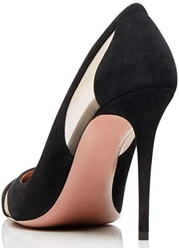 FSJ Women Elegant Mesh High Heel Pump Pointed Toe Stiletto Thin Slip on Dress Prom Party Ladie Shoes Size 4-15 US