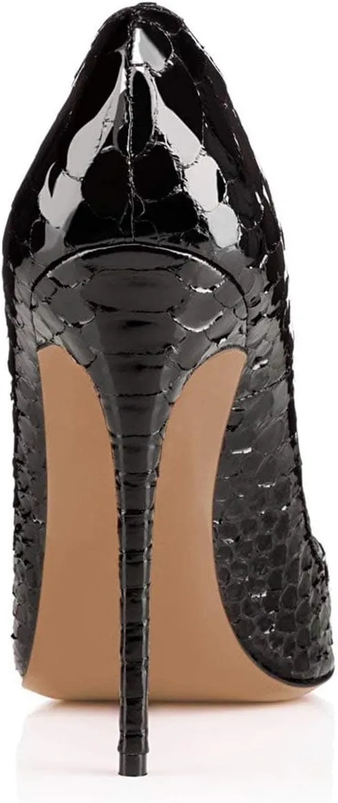 FSJ Women Fashion High Heel Pump Stilettos Pointy Toe Evening Party Dress Print Shoes Size 4-15 US