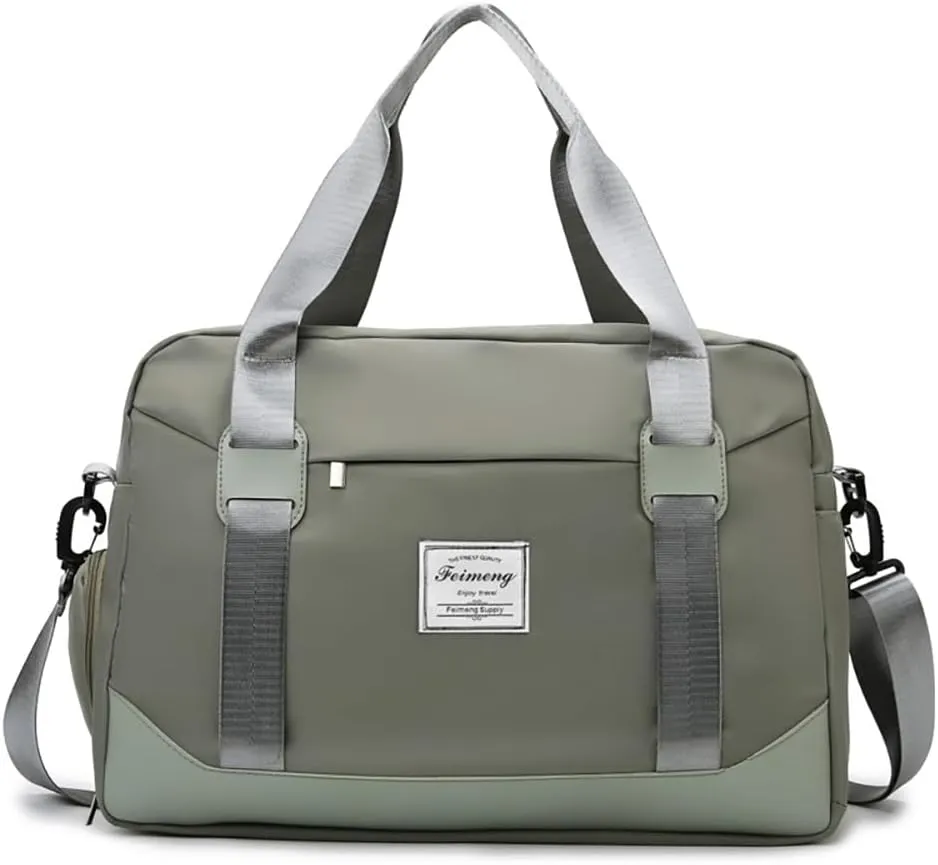 FUNSEED Large Carry-on Luggage, Travel Duffel Bags for Women and Men, 18.5×7.5×12.6 Personal Item Gym Bag (Green)
