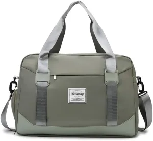 FUNSEED Large Carry-on Luggage, Travel Duffel Bags for Women and Men, 18.5×7.5×12.6 Personal Item Gym Bag (Green)