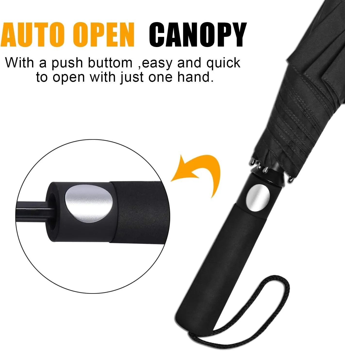 G4Free 62 Inch Portable Golf Umbrella Large Oversize Double Canopy Vented Windproof Waterproof Automatic Open Stick Umbrellas for Men Women(Black)