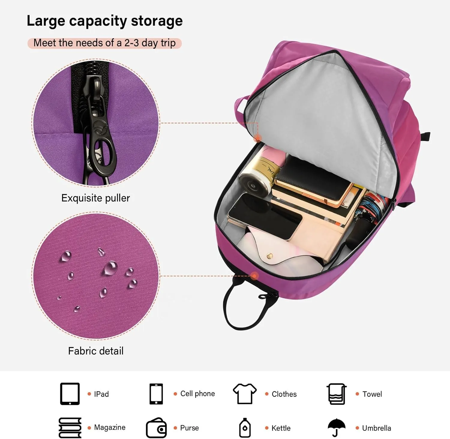 GAIGEO Polka Dot Racket Bag, Multilayer Design Badminton Bag, Sports and Daily Use