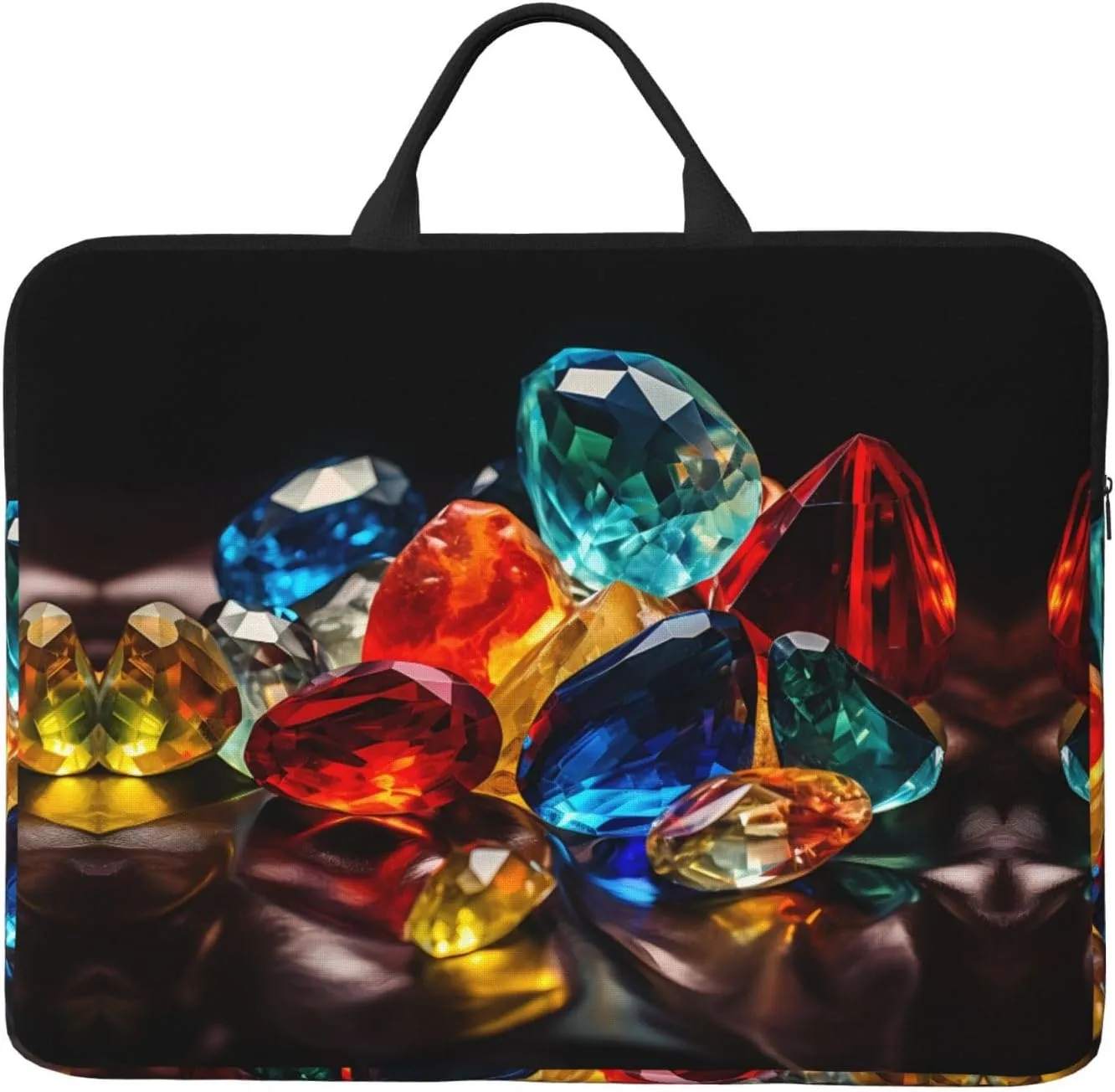 Gemstones Printed Laptop Sleeve 16.5 * 12.2", Business and Casual Dual use, Suitable for Some laptops