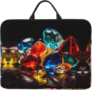 Gemstones Printed Laptop Sleeve 16.5 * 12.2", Business and Casual Dual use, Suitable for Some laptops