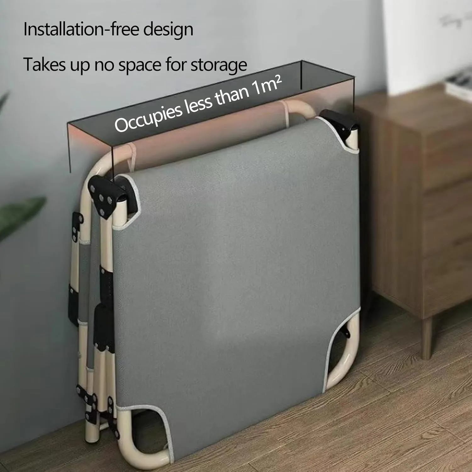 Generic Portable Bed for Adults with Mattress Sleeping Cots for Adults Portable Folding Bed Cot Lounge Chair for Beach Lawn Camping Pool Sun Tanning(194 * 75 * 27cm), Grey, OAKJDKVJB-GRAY-194*75*27CM
