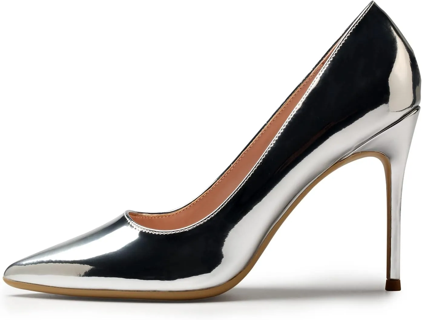 GENSHUO Women's Closed Toe Stiletto High Heels Dress 4 Inch Heeled Pointed Toe Party Homecoming Wedding Pump Shoes