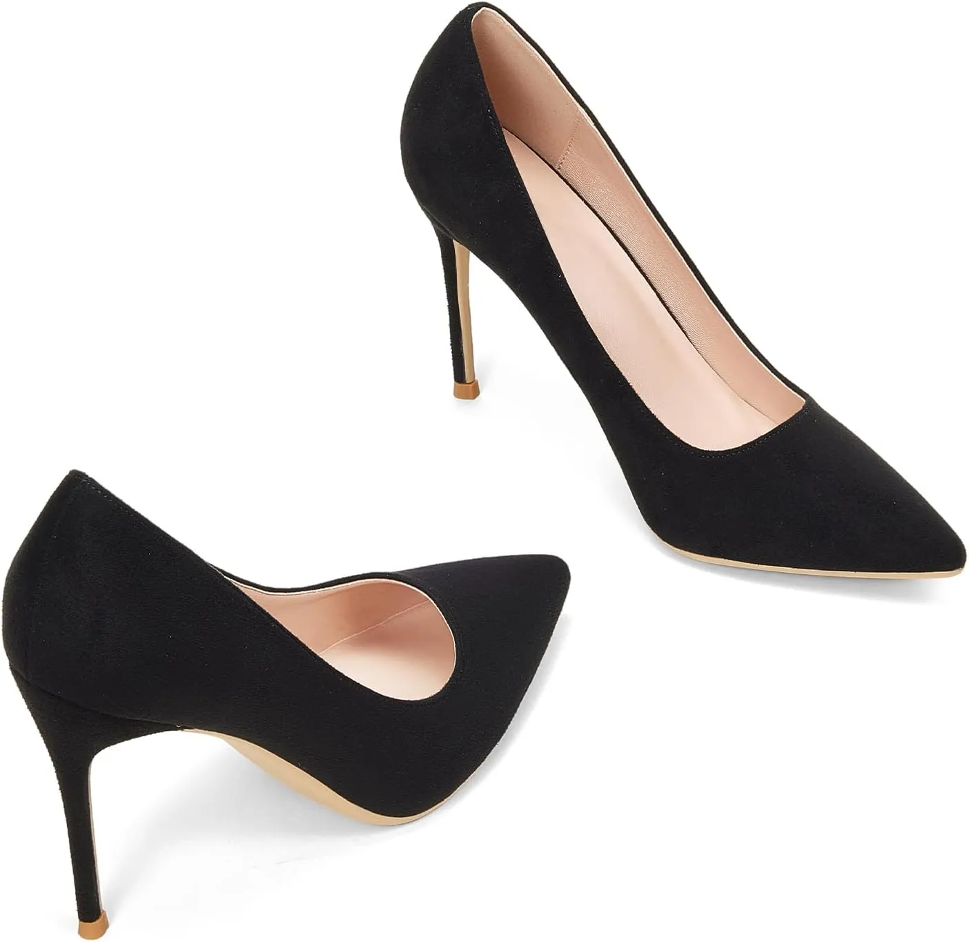 GENSHUO Women's Closed Toe Stiletto High Heels Dress 4 Inch Heeled Pointed Toe Party Homecoming Wedding Pump Shoes