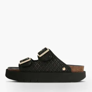 Genuins Hawaii Black Raffia Mule |G106362