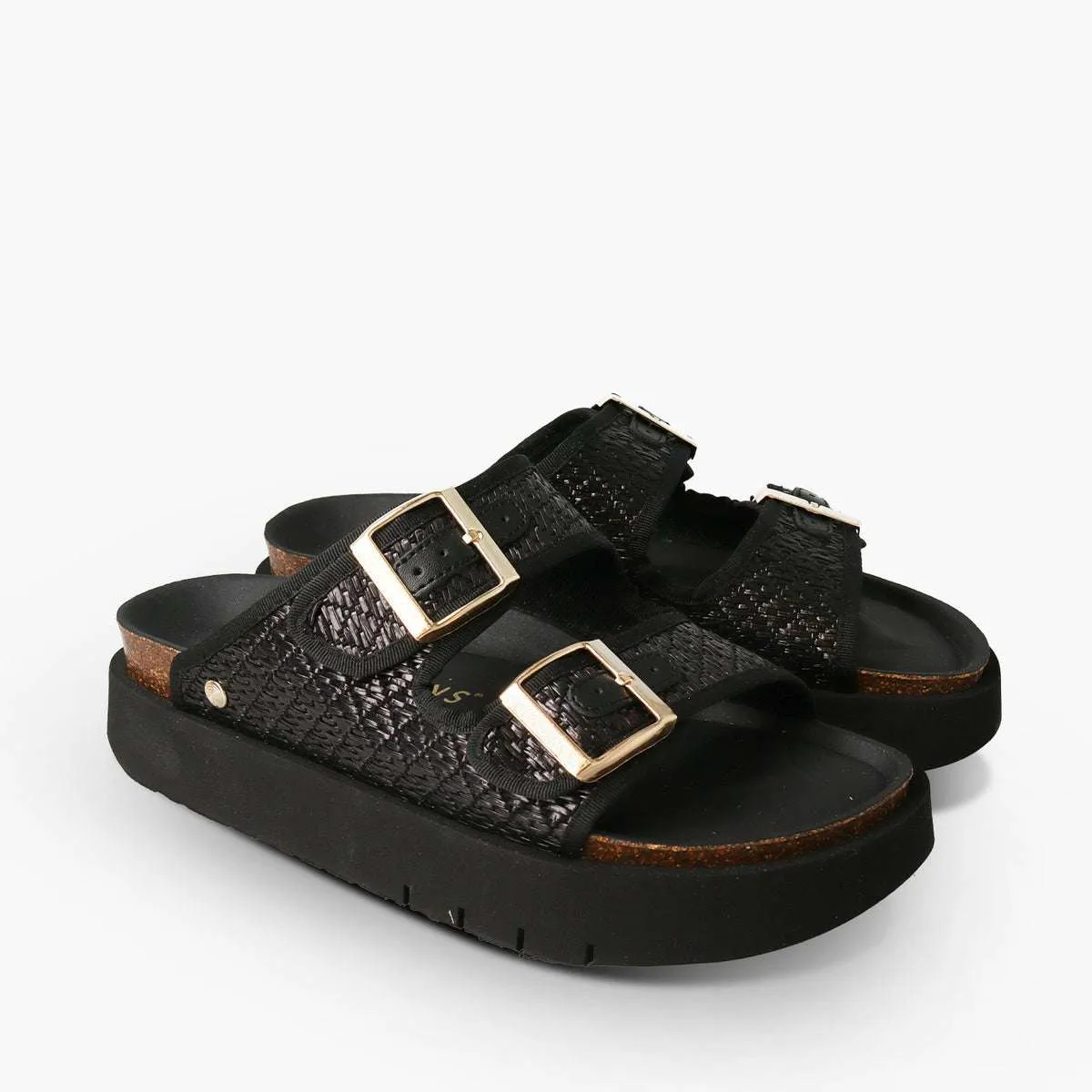 Genuins Hawaii Black Raffia Mule |G106362