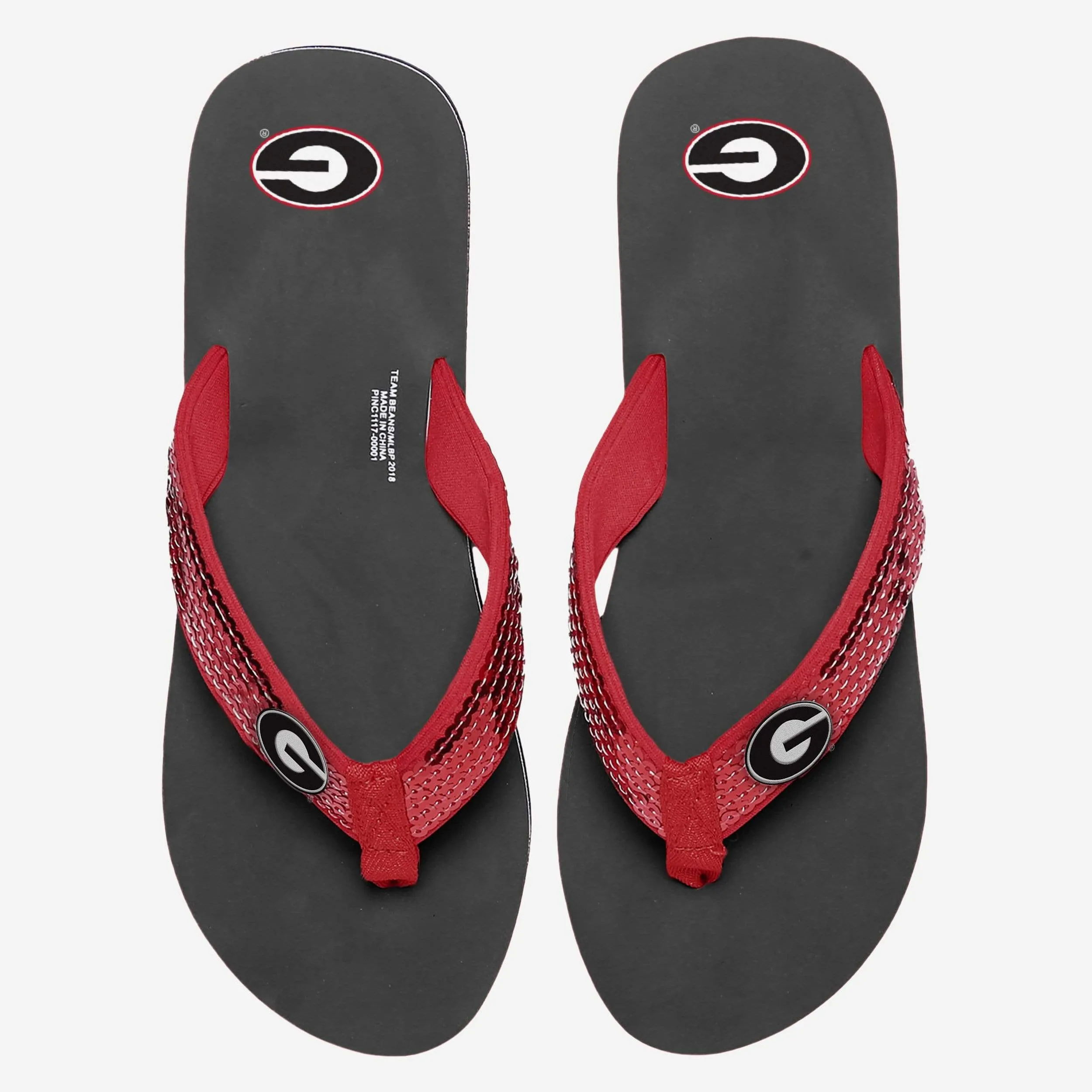 Georgia Bulldogs Womens Sequin Flip Flop