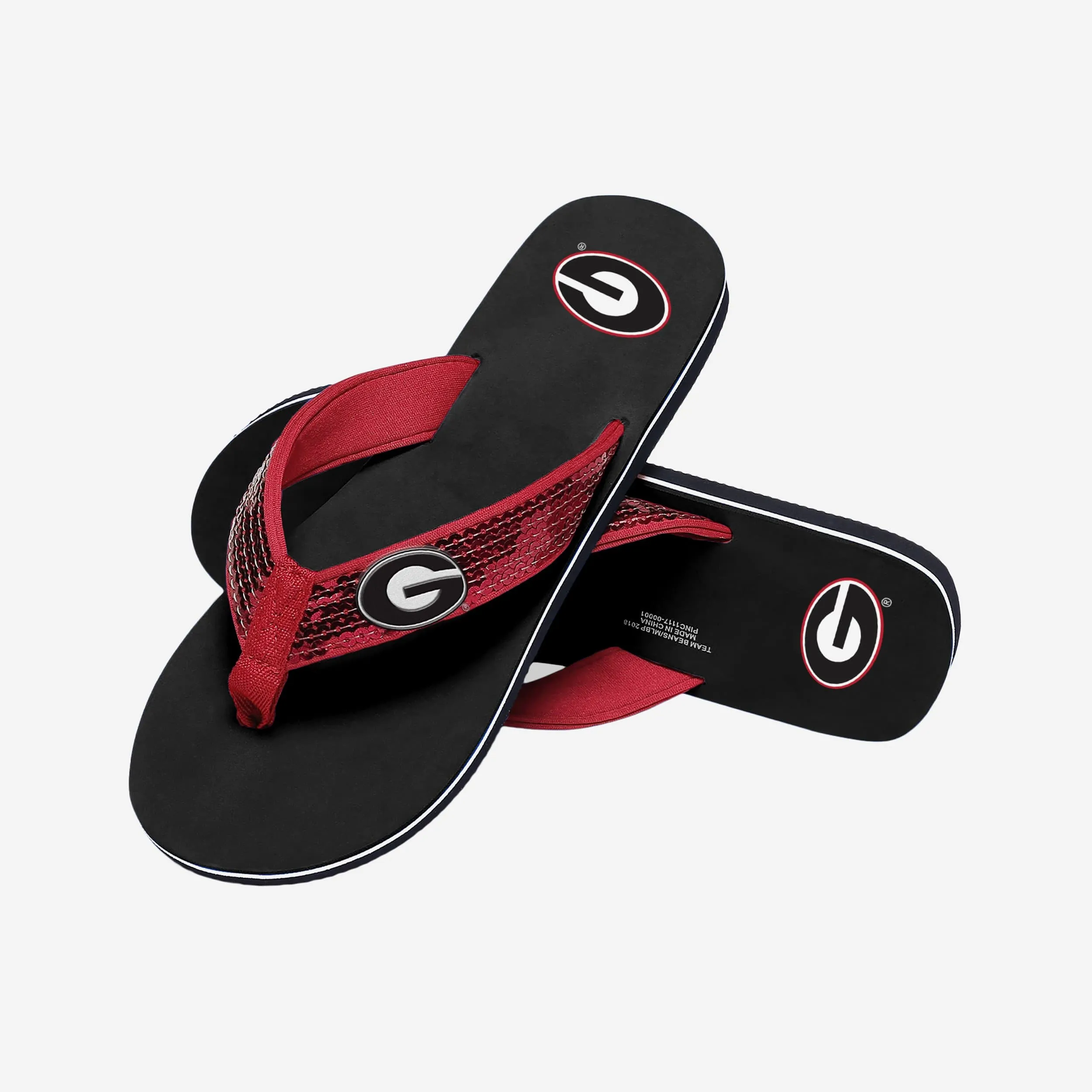 Georgia Bulldogs Womens Sequin Flip Flop