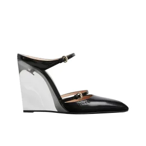 GG WOMEN'S WEDGE MULE BLACK 827856 CLG00 1000