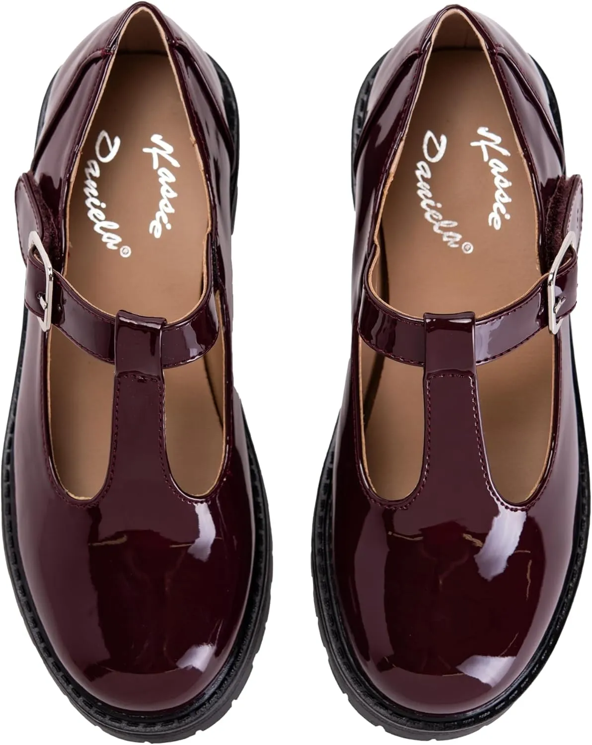Girls Mary Jane Shoes Oxford Dress Heels Round Toe T-Strap Platform Chunky Low Heel Pumps Lily-2 ~