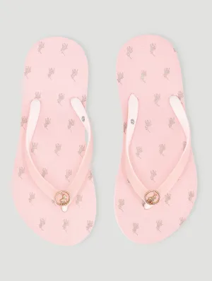 Girls Monogram Flip Flop - Pink