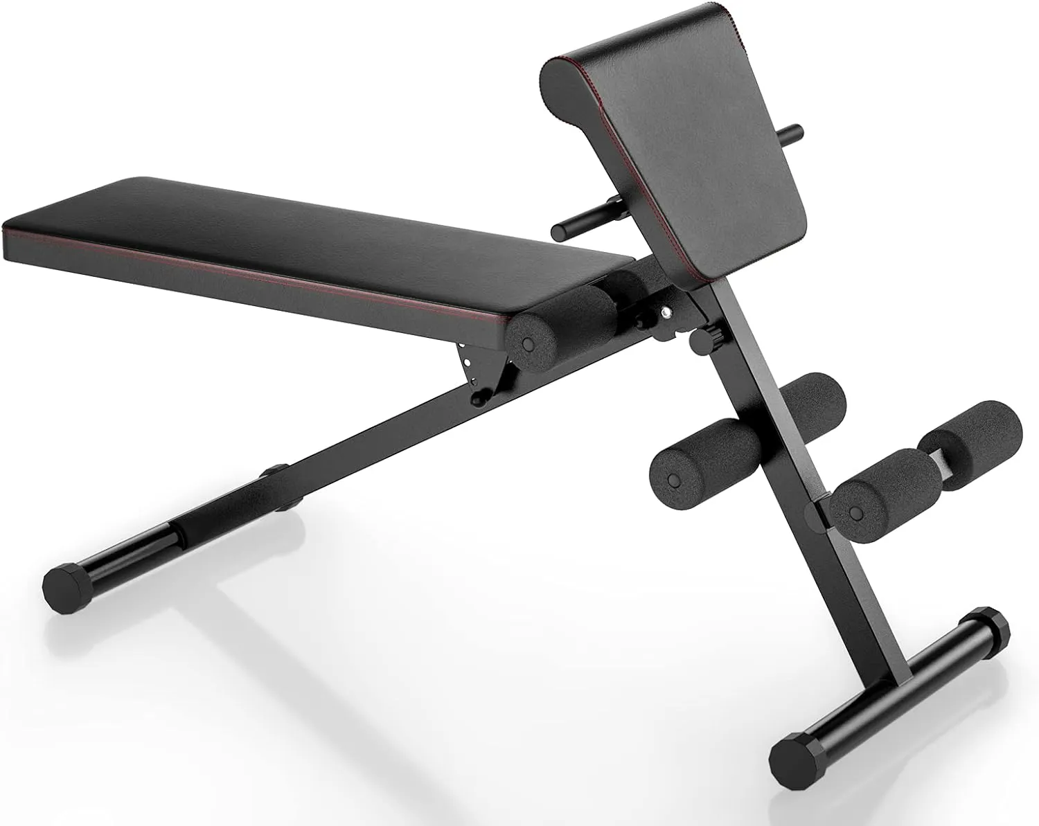 Goplus Multifunctional Weight Bench, Foldable Exercise Bench with Adjustable Positions, for Strength Training Core Workout Training/Leg Exercise/Sit Up/Push Up (Black)