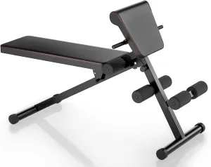 Goplus Multifunctional Weight Bench, Foldable Exercise Bench with Adjustable Positions, for Strength Training Core Workout Training/Leg Exercise/Sit Up/Push Up (Black)
