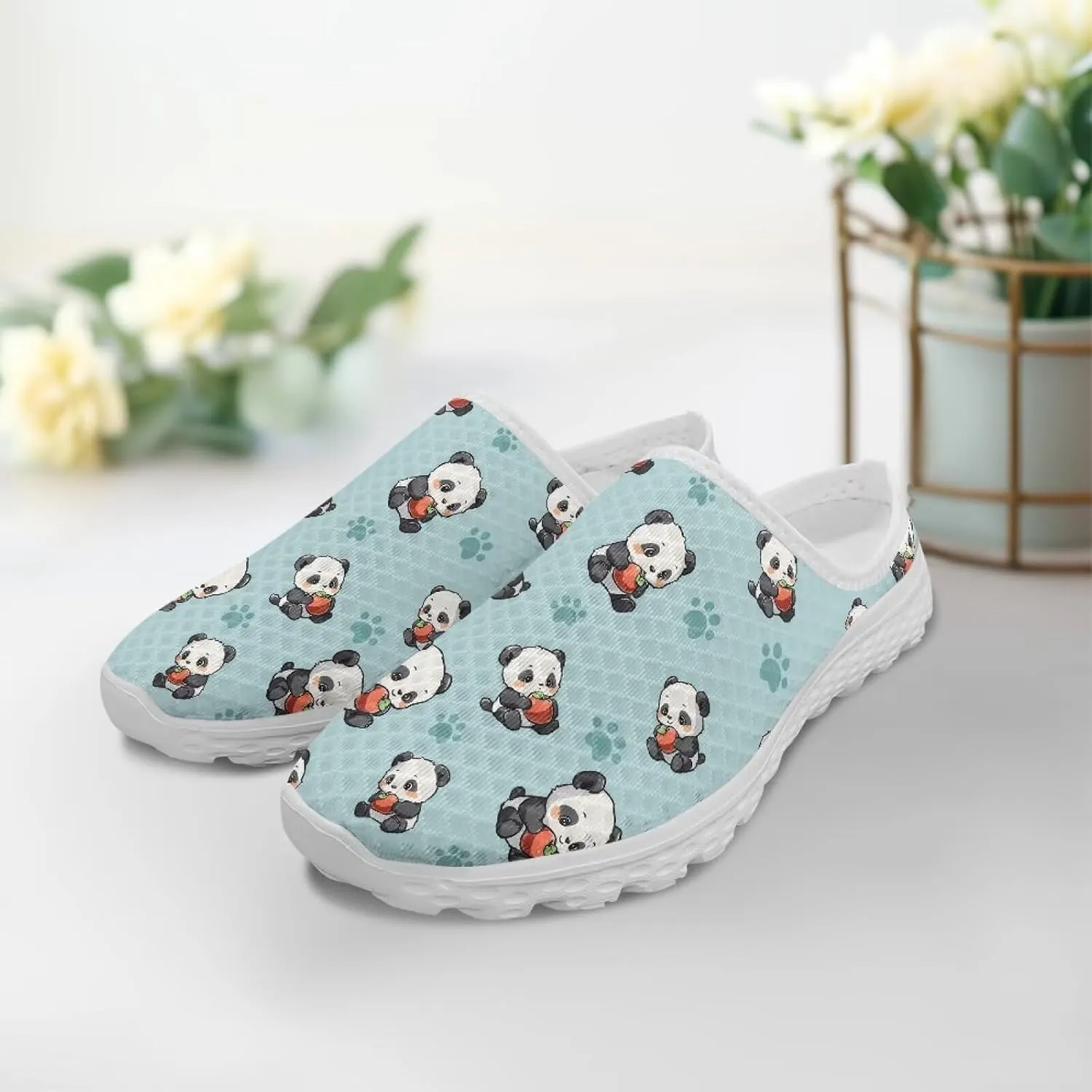 GOSTONG Mules for Women Lightweight Slip on Mule Backless Sneakers Breathable Mesh Walking Shoes for Garden Outdoors Size 6-13.5