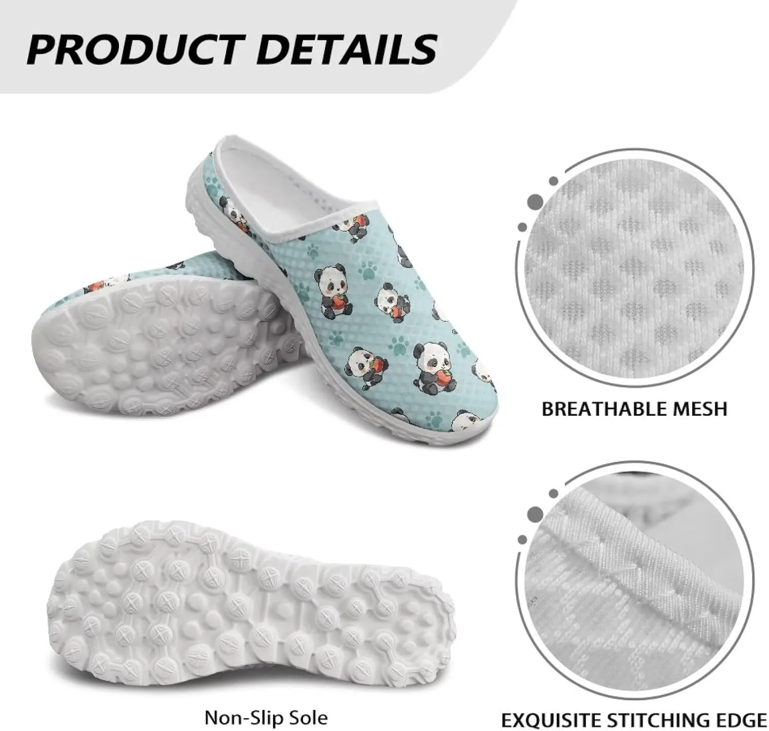 GOSTONG Mules for Women Lightweight Slip on Mule Backless Sneakers Breathable Mesh Walking Shoes for Garden Outdoors Size 6-13.5