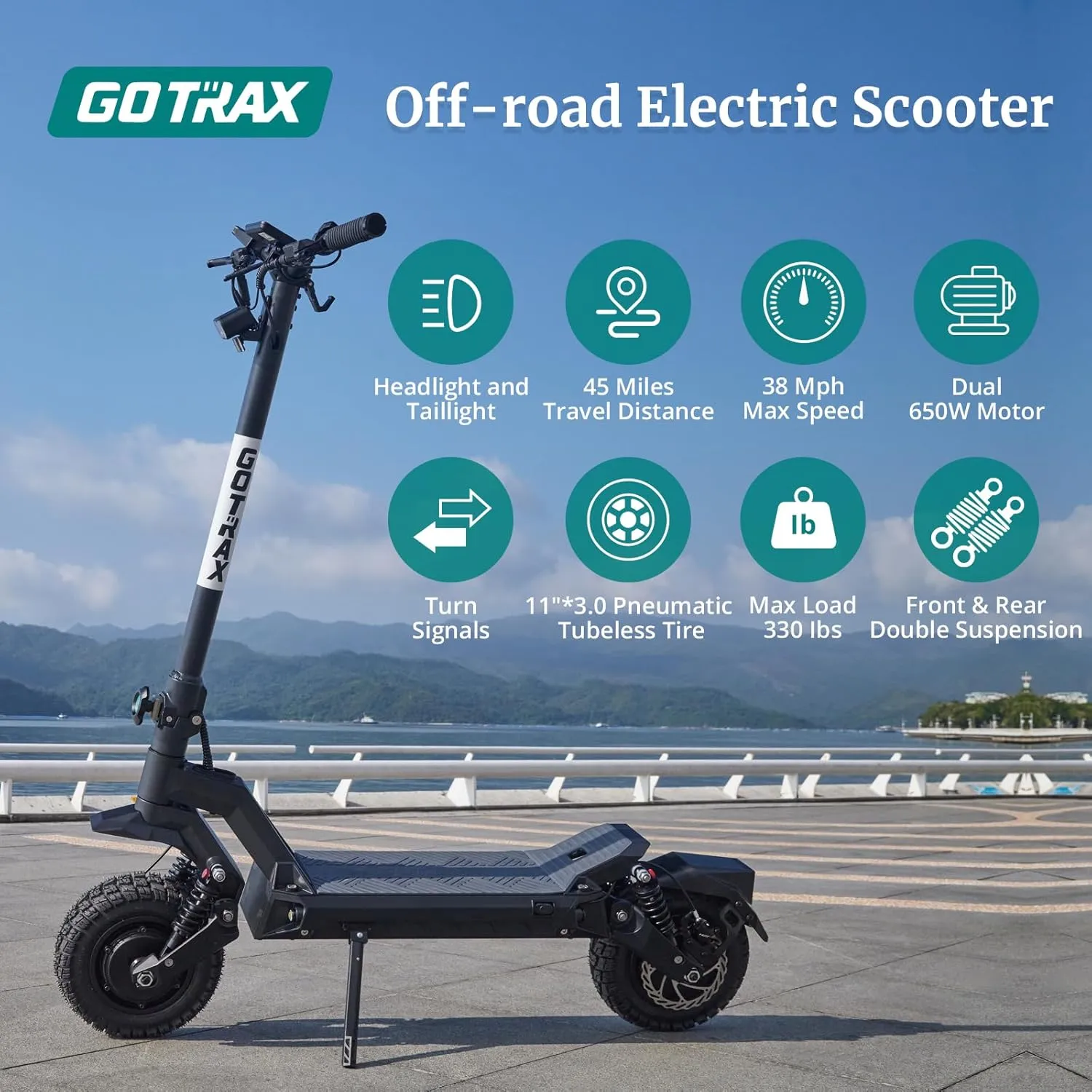 Gotrax G4 Series Electric Scooter for Adults, 500-650W Motor 10"/11" Shock Absorbing Tires, Max 25-45 Miles Long Range 20-38MPH Top Speed, with Electric Code Lock Foldable Commuting Electric Scooter