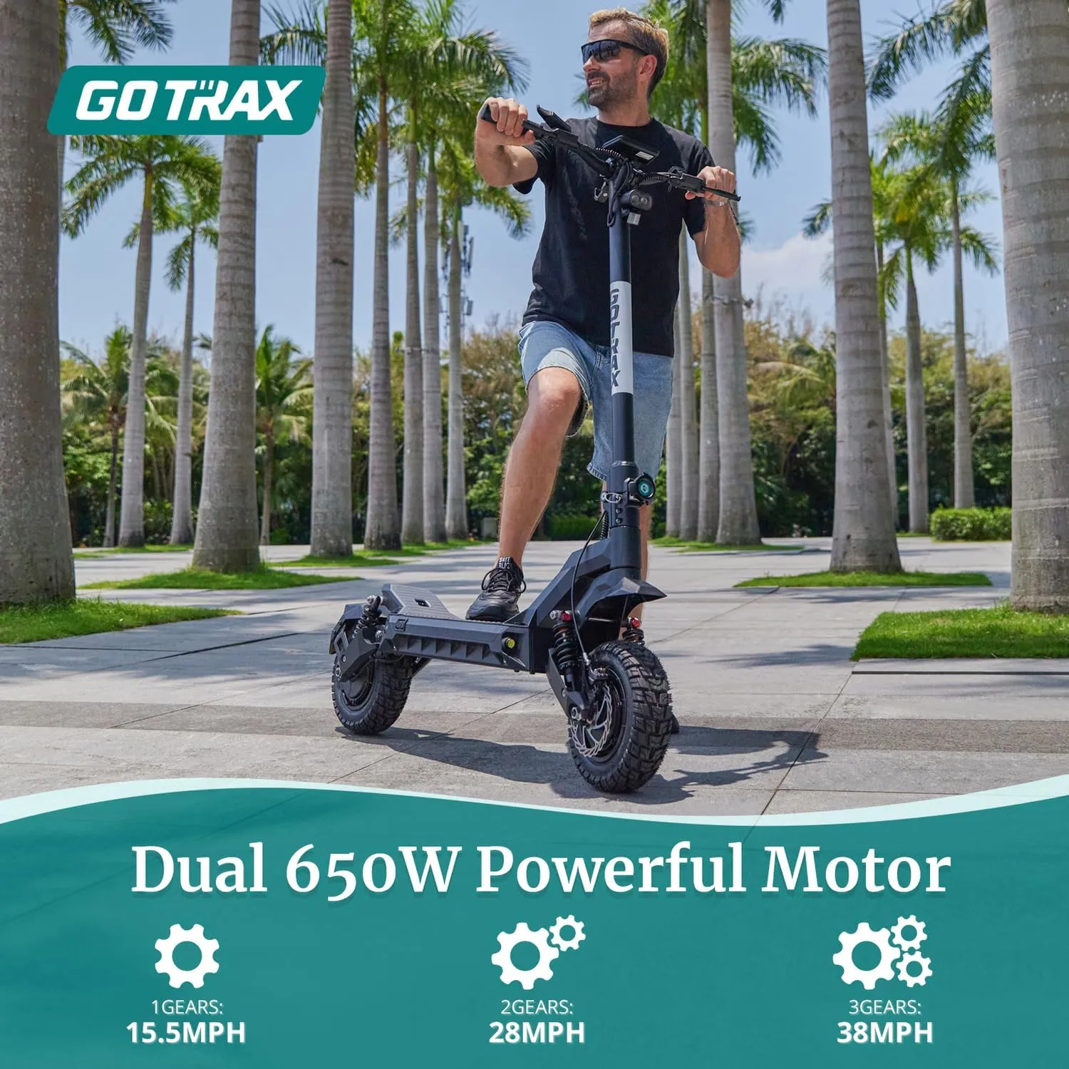 Gotrax G4 Series Electric Scooter for Adults, 500-650W Motor 10"/11" Shock Absorbing Tires, Max 25-45 Miles Long Range 20-38MPH Top Speed, with Electric Code Lock Foldable Commuting Electric Scooter