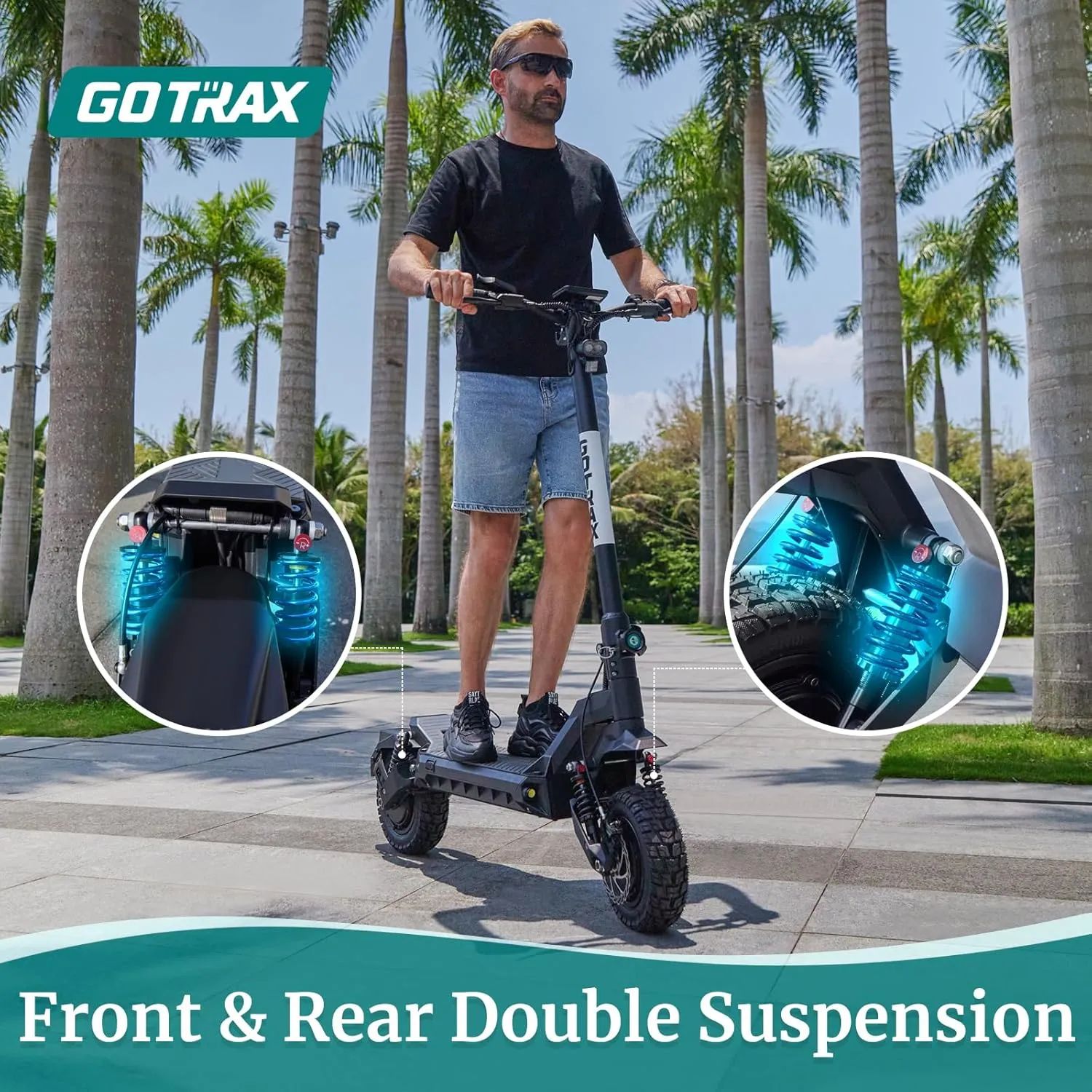 Gotrax G4 Series Electric Scooter for Adults, 500-650W Motor 10"/11" Shock Absorbing Tires, Max 25-45 Miles Long Range 20-38MPH Top Speed, with Electric Code Lock Foldable Commuting Electric Scooter