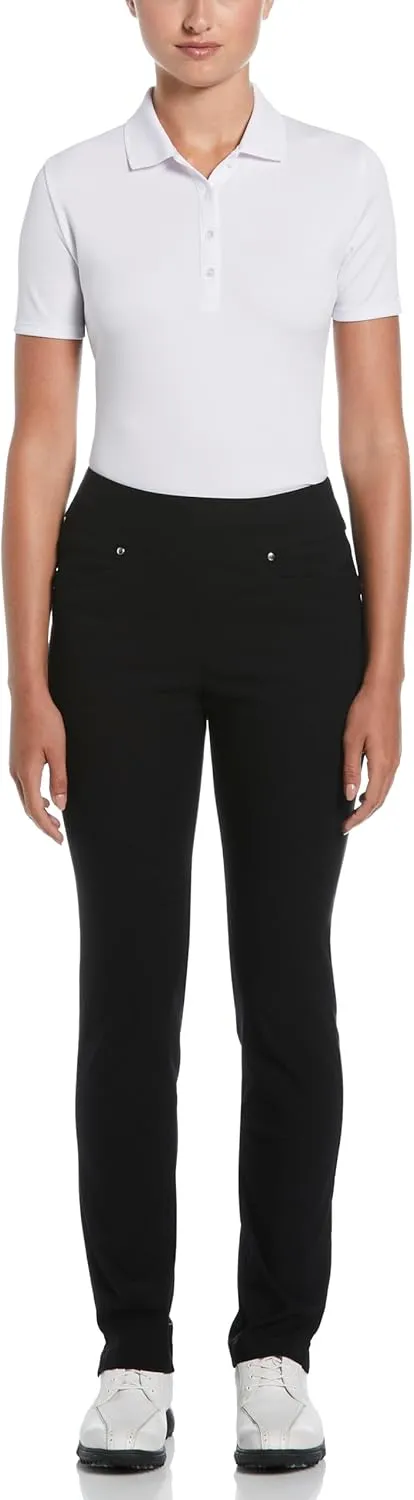 Grand Slam Women’s Pull-On Golf Pants, Stretch Fabric, Moisture-Wicking, Flat Front Design, Quality Women's Golf Clothing