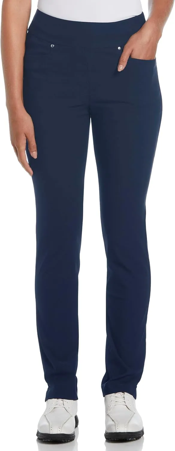 Grand Slam Women’s Pull-On Golf Pants, Stretch Fabric, Moisture-Wicking, Flat Front Design, Quality Women's Golf Clothing