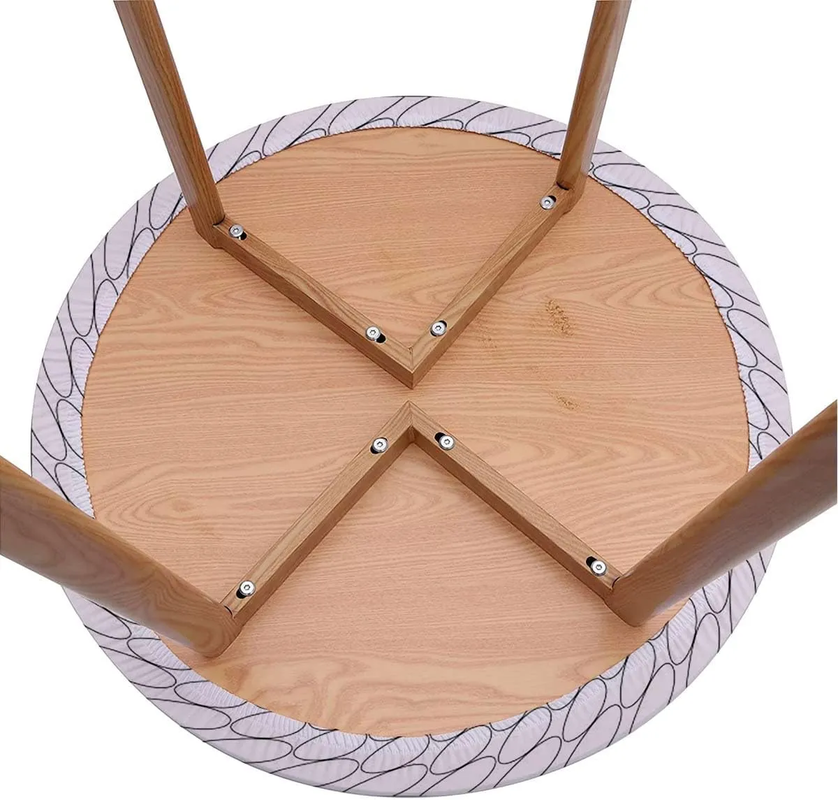 Gray Round Table Cloth with Elastic Edged Crocodile Leather Pattern Material Fashion Design Elastic Edge, Waterproof and wipeable Animal Fit for 44"-47" Table