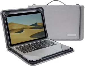 Grey Leather Laptop Messenger Case - Compatible with Dell Precision 5750 17.3" Mobile Workstation