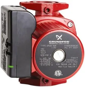 Grundfos UPS - 1/2 HP - 3-Speed Circulation Pump - Cast Iron - GF 15/26 Flange 95906631