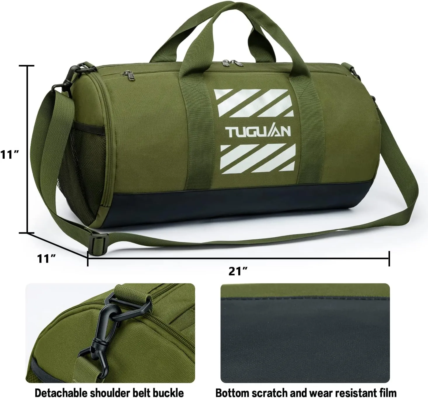 Gym Bag for Men Women with Wet Pocket & Shoe Compartment Travel Duffle Bag Man Sport Basketball Football Bag Weekend Overnight Duffel Bag Gym Tote bag 40L, Black