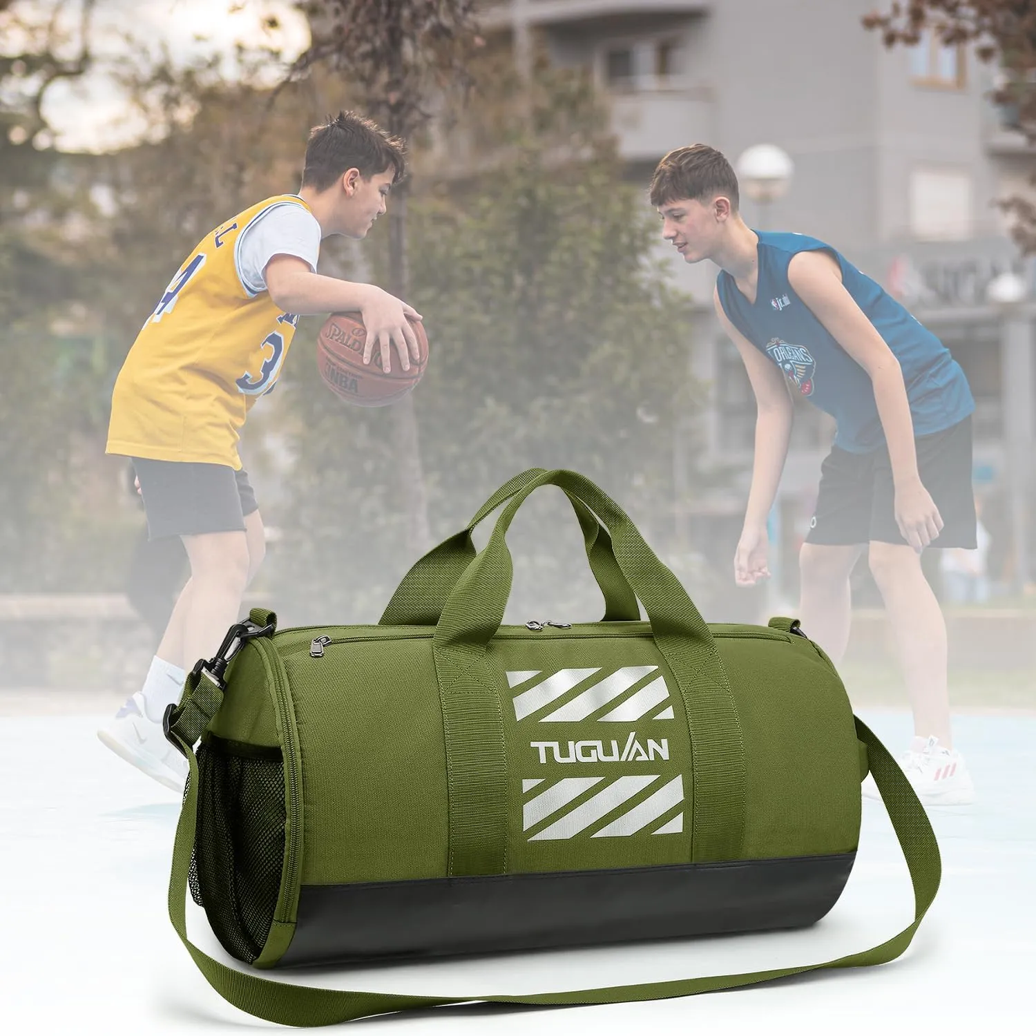 Gym Bag for Men Women with Wet Pocket & Shoe Compartment Travel Duffle Bag Man Sport Basketball Football Bag Weekend Overnight Duffel Bag Gym Tote bag 40L, Black