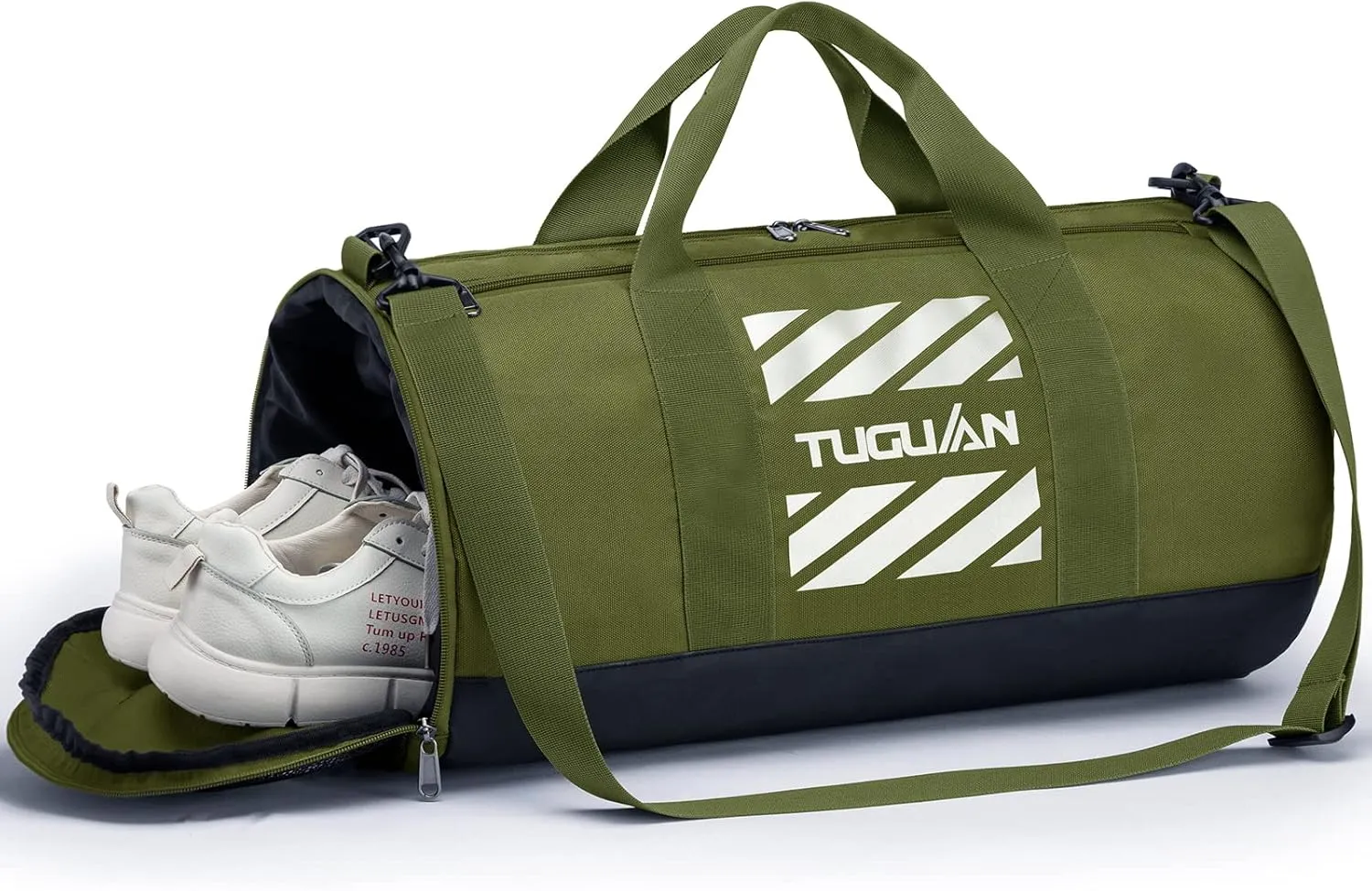 Gym Bag for Men Women with Wet Pocket & Shoe Compartment Travel Duffle Bag Man Sport Basketball Football Bag Weekend Overnight Duffel Bag Gym Tote bag 40L, Black