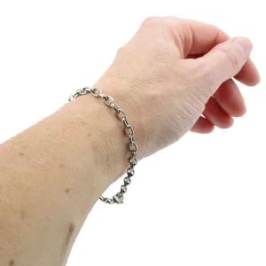 Half Round Oval Cable Link Titanium Bracelet