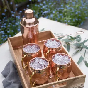 Hammered Copper Bar Set