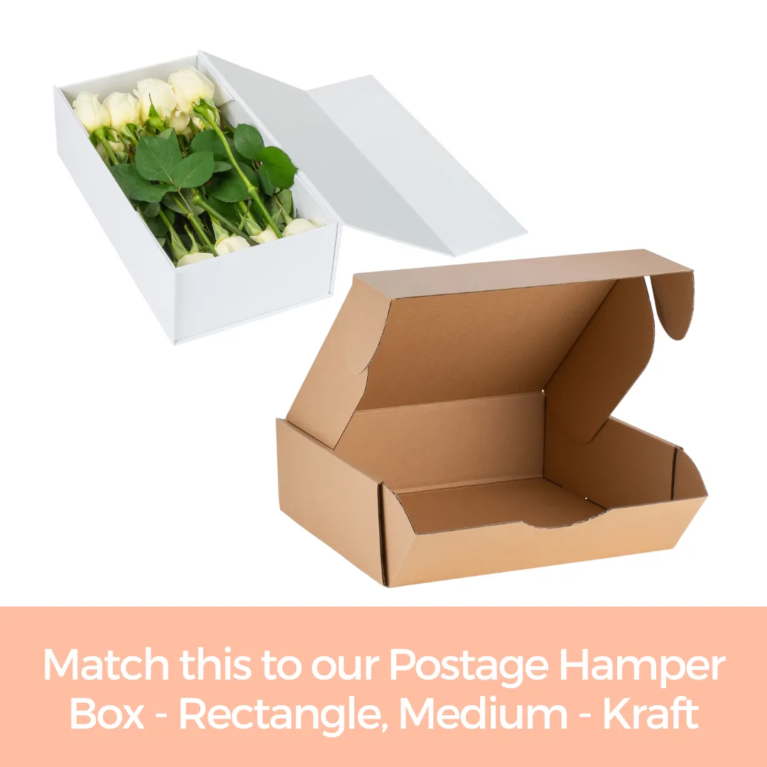 Hamper Box - Rectangle, Magnetic Closure Medium, Matt White