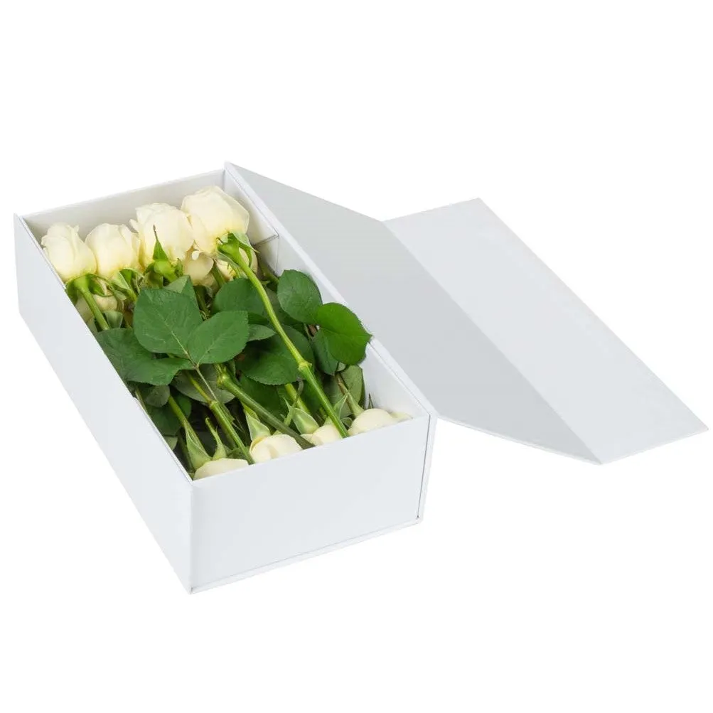 Hamper Box - Rectangle, Magnetic Closure Medium, Matt White