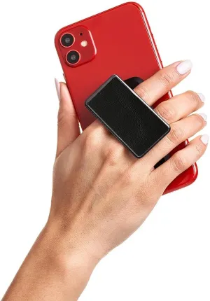 HANDL New York Black Leather Luxe HANDLstick Grip and Stand for Smartphone