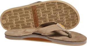 Hari Mari- Fields- Men's Nubuck Leather Flip Flops with Colorful Outsole- No Break Ins, Firm Arch Support, Soft Squeeze Eva Midsole and Beveled Edge to Reduce Tripping